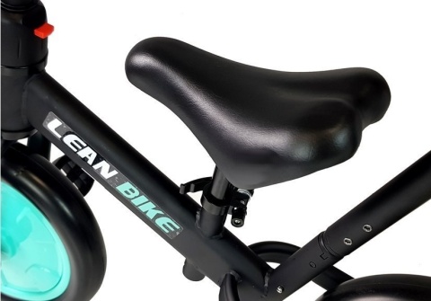 Ergonomiczne regulowane siodełko rowerka trójkołowego 3w1 czarno-miętowego