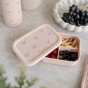 Różowy silikonowy lunchbox dla dzieci Kidzroom z motywem serc