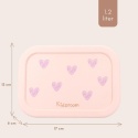 Różowy lunchbox Kidzroom z sercami wymiary 17 x 12 x 6 cm