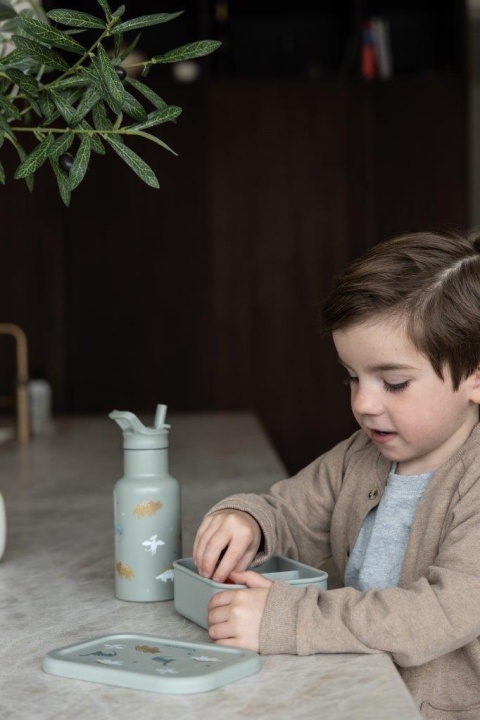 Silikonowy lunchbox Kidzroom z dinozaurami dla dziecka do szkoły i przedszkola