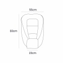 Wymiary kokonu niemowlęcego MeowBaby – 83 cm długości, 55 cm szerokości, 23 cm u podstawy
