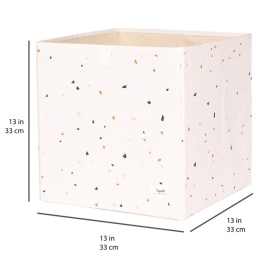 Kosz pojemnik na zabawki terrazzo 33 × 33 × 33 cm do pokoju dziecięcego