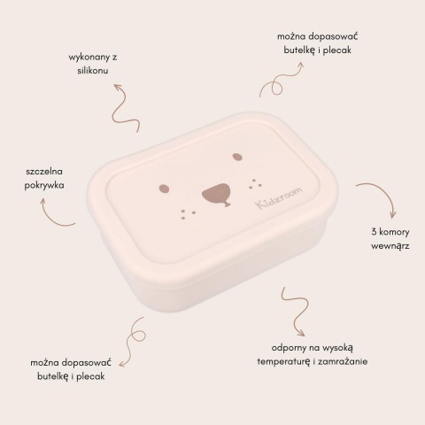Silikonowy lunchbox dziecięcy z motywem misia