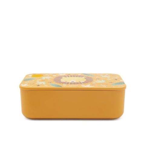 Pomarańczowy lunchbox dla dziecka z motywem lwa