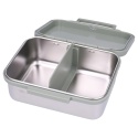 Metalowy lunchbox dla dziecka Kidzroom z motywem dinozaurów – otwarte pudełko z przegrodą
