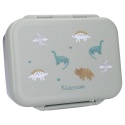 Zielony lunchbox dla dziecka Kidzroom z kolorowym motywem dinozaurów