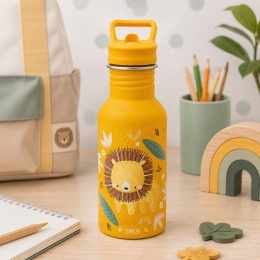 Butelka na wodę dla dzieci SASSI Lew 500 ml ze stali nierdzewnej