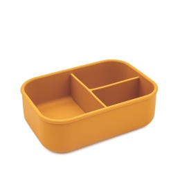 Pomarańczowy silikonowy lunchbox dla dziecka z 3 przegródkami