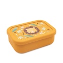 Pomarańczowy silikonowy lunchbox dla dziecka z motywem lwa