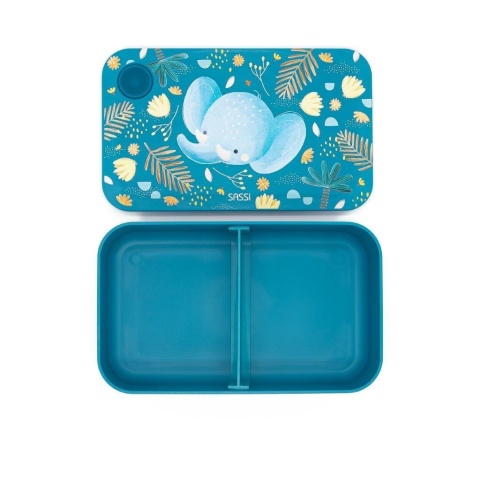 Lunchbox dla dziecka Sassi ze słonikiem i wyjmowaną przegrodą