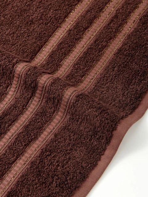 Brązowy ręcznik bambusowy Harmony 600 g/m² ze złotą bordiurą – detal