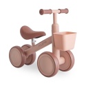 Różowy rowerek biegowy Mushie Mini Toddler Bike z koszykiem dla dziecka od 1 roku