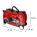 Wymiary walizki dziecięcej z motocyklem 47 x 32 x 25 cm