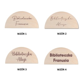 Personalizowana drewniana tabliczka Biblioteczka z imieniem dziecka – 4 wzory napisów do wyboru