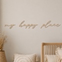 Drewniany napis My Happy Place na ścianę – dekoracja pokoju dziecka