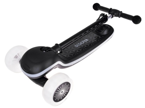 Czarna składana hulajnoga trójkołowa dla dzieci SCOOTER