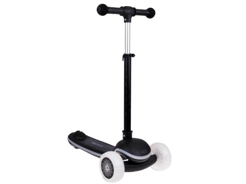 Czarna hulajnoga trójkołowa dla dzieci SCOOTER z regulowaną kierownicą
