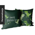 Poduszka dla dzieci Dino World z imieniem zielone dinozaury