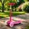 Hulajnoga trójkołowa dla dzieci SCOOTER LED z muzyką – różowa