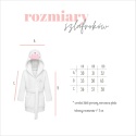 Tabela rozmiarów białego szlafroka dziecięcego Princess z kapturem