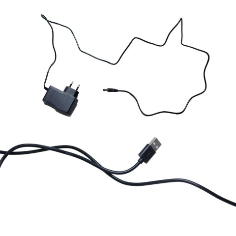 Przewód USB i zasilacz do oświetlenia LED toaletki kosmetycznej