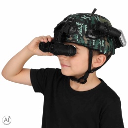 Hełm militarny dla dziecka z lornetką i akcesoriami
