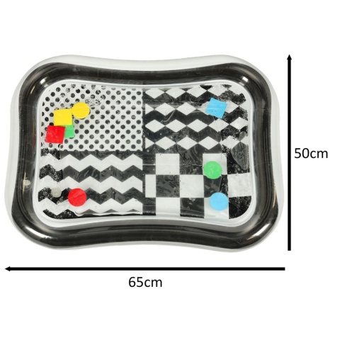Mata wodna sensoryczna dla niemowląt czarno-biała 65 × 50 cm