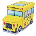 Skrzynia na zabawki autobus szkolny z otwieraną pokrywą