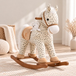 Koń na biegunach Milly Mally Pony Gray Dot z pluszowym misiem