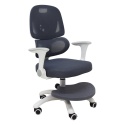 Ergonomiczne szare krzesło dziecięce do biurka z podłokietnikami