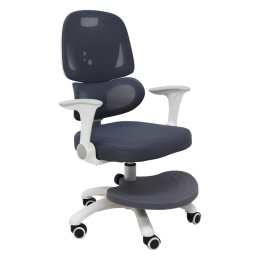 Ergonomiczne szare krzesło dziecięce do biurka z podłokietnikami