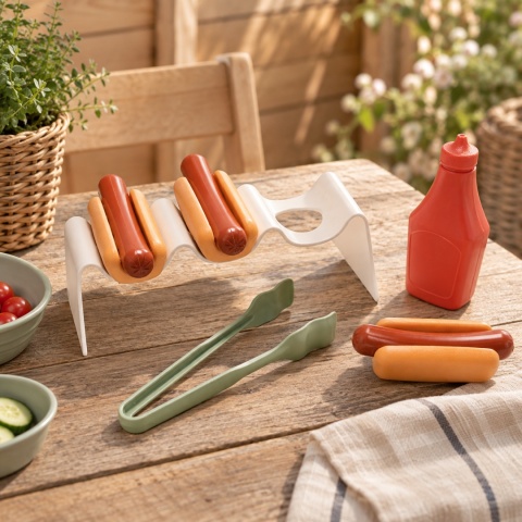 Zestaw do zabawy w grillowanie z hot dogami i akcesoriami dla dzieci