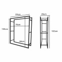 Stojak na drewno kominkowe 100 × 80 × 25 cm – wymiary