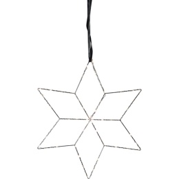 Wisząca gwiazda LED 40 × 45 cm z ciepłym białym światłem – dekoracja świąteczna.