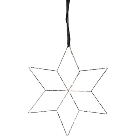 Wisząca gwiazda LED 40 × 45 cm z ciepłym białym światłem – dekoracja świąteczna.