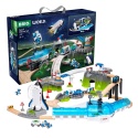 BRIO World Space Deluxe 36157 – kosmiczny zestaw kolejki drewnianej z rakietą, tunelem i pojazdami