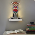 Lampka ścienna LED Pippi Pończoszanka o wysokości 35 cm, z ciepłym białym podświetleniem