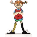 Lampka dekoracyjna LED Pippi Pończoszanka o wysokości 35 cm, przedstawiająca kolorową postać z rudymi warkoczykami