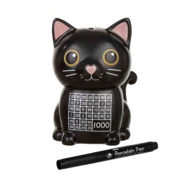 Skarbonka kot do kolorowania z markerem do porcelany – ceramiczna skarbonka DIY dla dzieci 3+