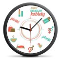 Zegar ścienny dla kobiety z zabawnym motywem zegara biologicznego, prezent na Dzień Matki, gadżet dla niej