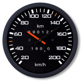zegar ścienny prędkościomierz km h czarny motoryzacyjny dekoracja dla fana motoryzacji