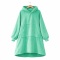 Miętowa bluza składana w poduszkę z kapturem - oversize