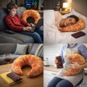 Poduszka podróżna w kształcie rogalika croissant – miękki zagłówek do relaksu, snu i odpoczynku w domu oraz w podróży
